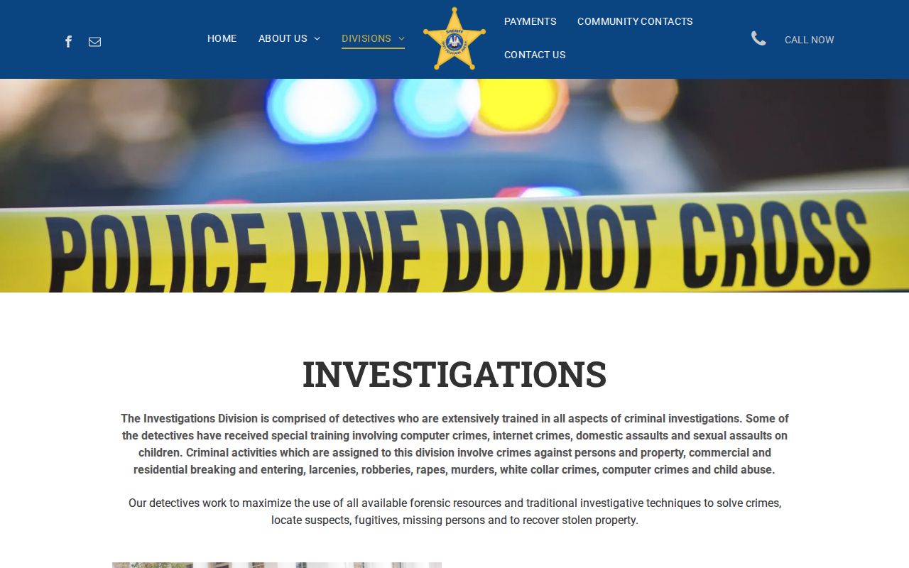 East Feliciana Parish investigations page describing fugitive locating work on arrest warrants