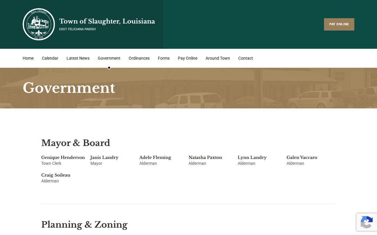 Slaughter government page with public records request link for warrant record questions