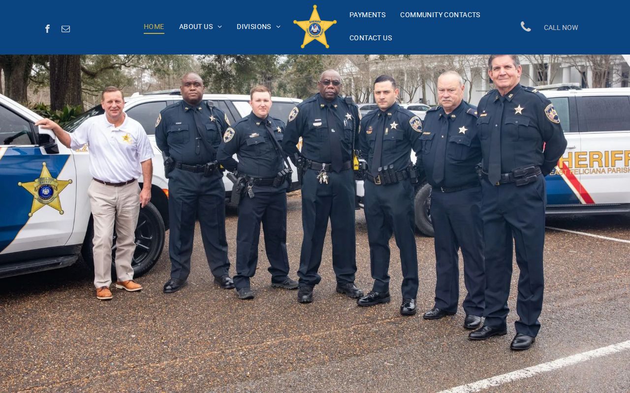 East Feliciana Parish Sheriff's Office divisions page used for warrant records routing