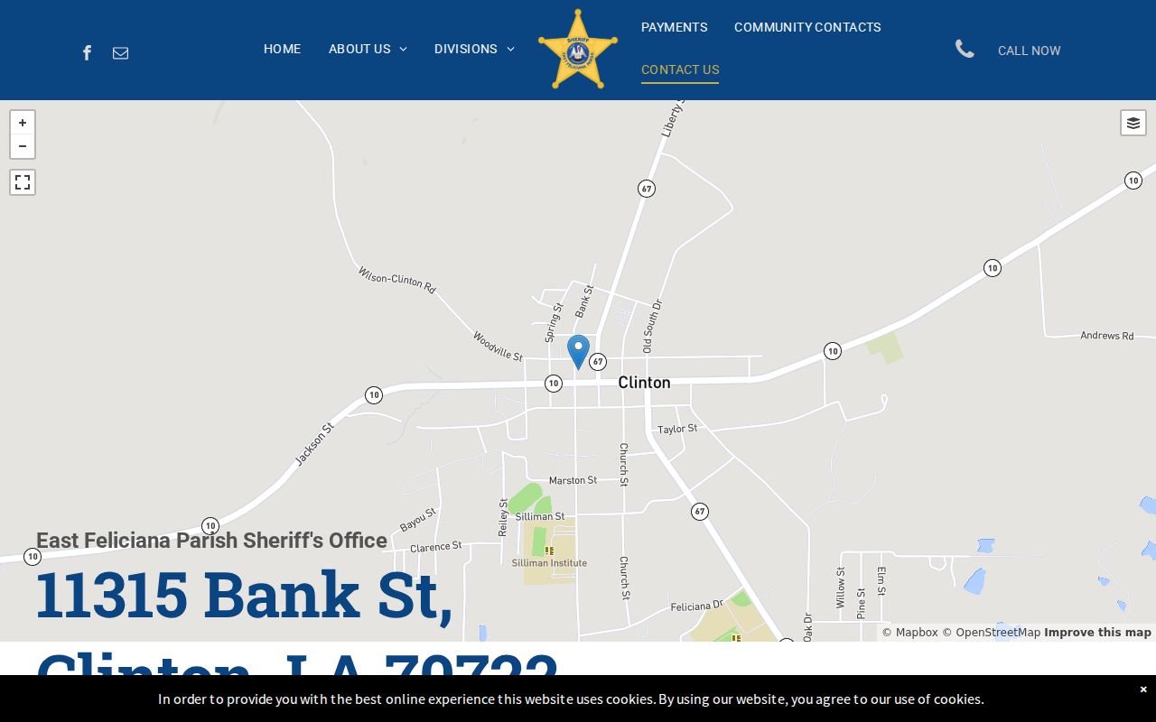 East Feliciana Parish Sheriff contact block for certified warrant record requests